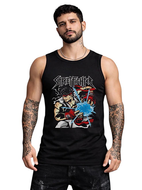 Polera Sin Mangas Street Fighter Video Juegos Dtf Grafimax 1