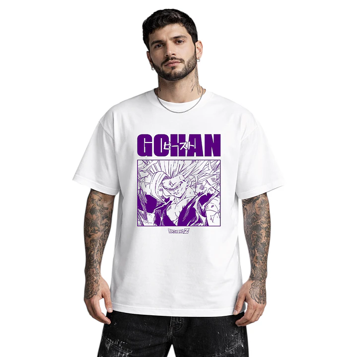 Polera Son Gohan Dragon Ball Z Anime Dtf Oversize Grafimax 1