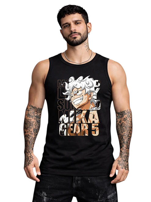 Polera Sin Mangas Luffy Nika Gear 5 Anime Dtf Grafimax 1