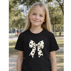 Polera Niña Lazo Coquette Cute Niñas Algodón Grafimax