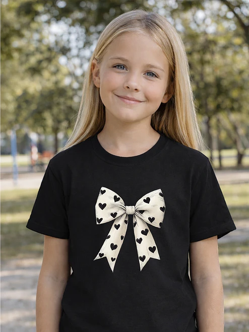 Polera Niña Lazo Coquette Cute Niñas Algodón Grafimax 1