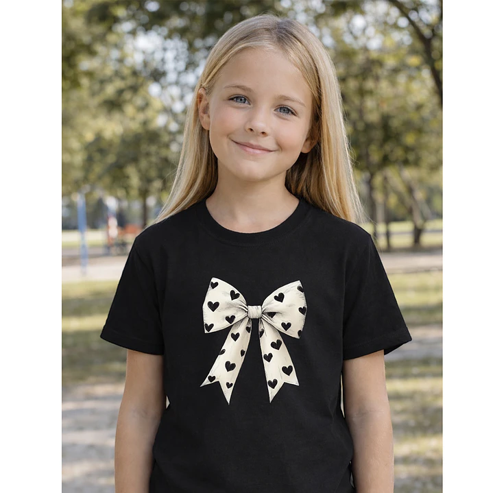 Polera Niña Lazo Coquette Cute Niñas Algodón Grafimax 1