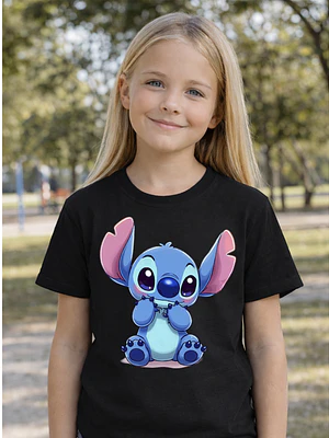 Polera Niña Stitch Chibi Cute Niñas Algodón Grafimax
