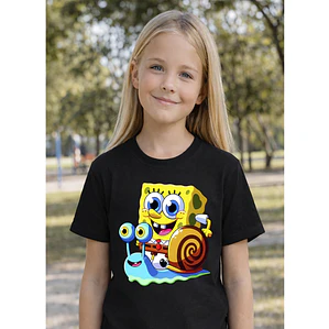 Polera Niña Bob Esponja & Gary Niñas Algodón Grafimax