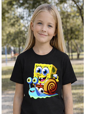 Polera Niña Bob Esponja & Gary Niñas Algodón Grafimax