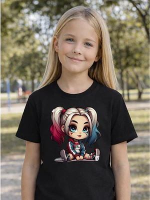 Polera Niña Harley Quinn Niñas Algodón Grafimax