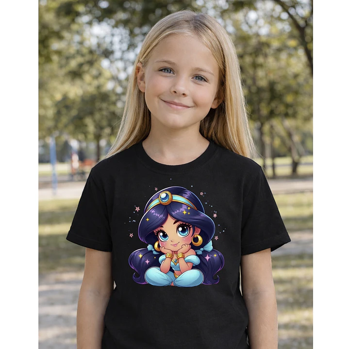 Polera Niña Princesa Jazmin Chibi Niñas Algodón Grafimax 1