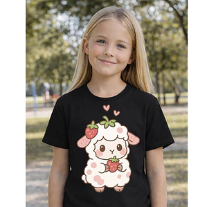 Polera Niña Ovejita Kawaii Fresa Niñas Algodón Grafimax