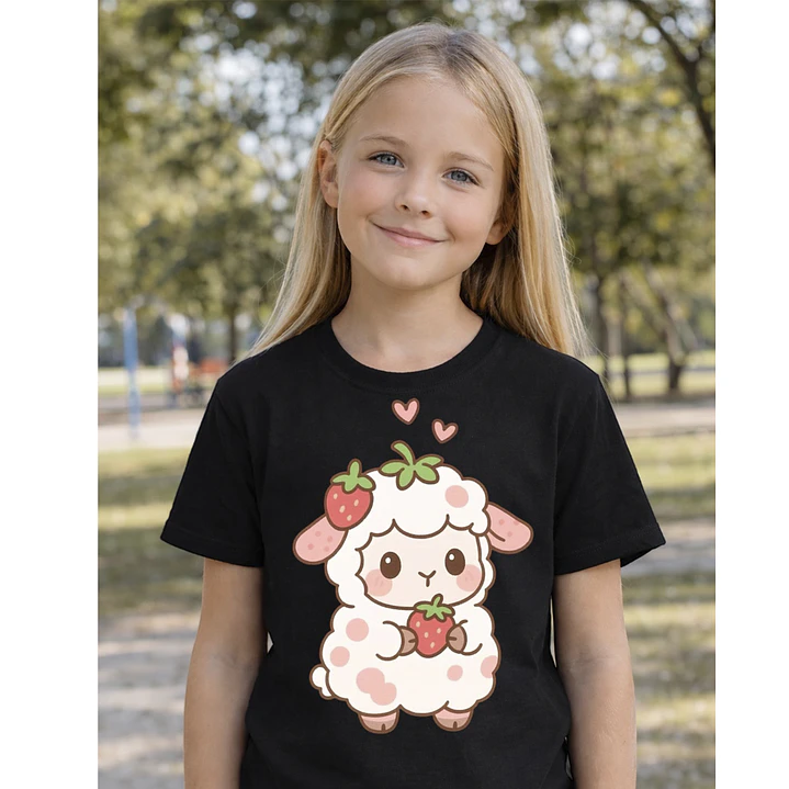 Polera Niña Ovejita Kawaii Fresa Niñas Algodón Grafimax 1