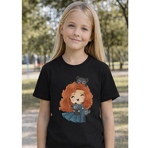 Polera Niña Princesa Merida Ositos Niñas Algodón Grafimax