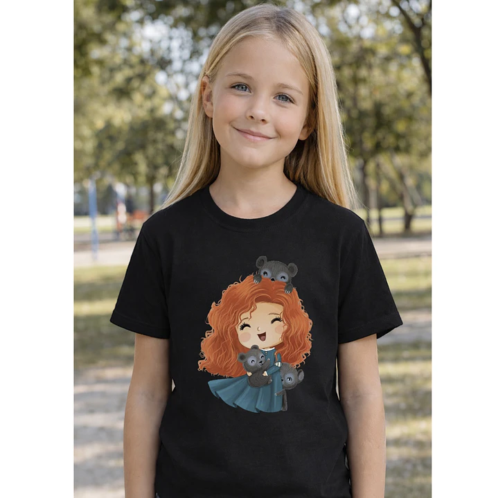 Polera Niña Princesa Merida Ositos Niñas Algodón Grafimax 1