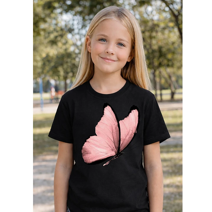 Polera Niña Mariposa Rosa Diseños Niñas Algodón Grafimax 2