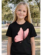 Polera Niña Mariposa Rosa Diseños Niñas Algodón Grafimax - Miniatura 2