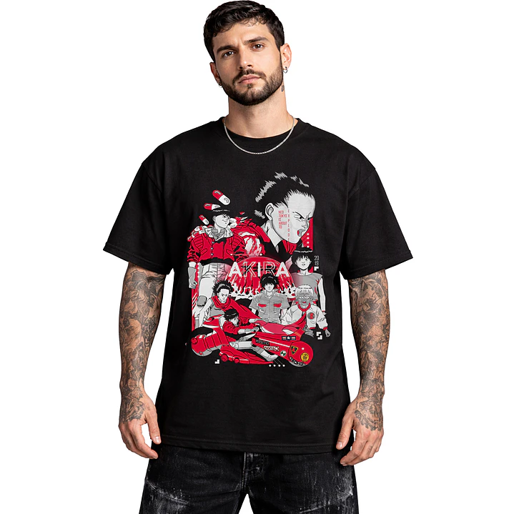 Polera Akira Anime Películas Cyberpunk Dtf Grafimax 1