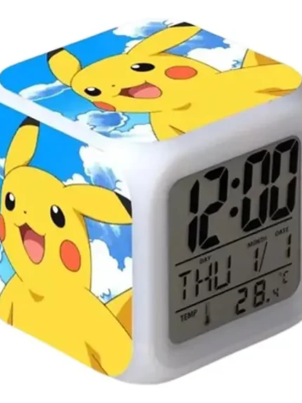 Reloj Pikachu Pokemon Despertador Led Digital Luz Grafimax 1