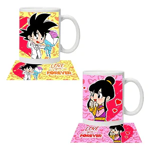 Pack Tazones Amor Dbz Anime Goku Y Milk Grafimax