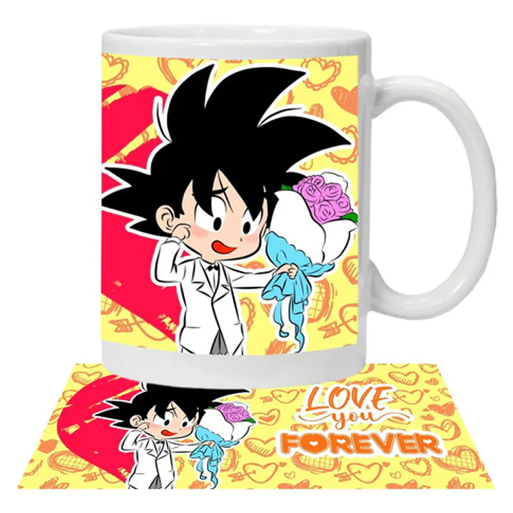 Pack Tazones Amor Dbz Anime Goku Y Milk Grafimax 2