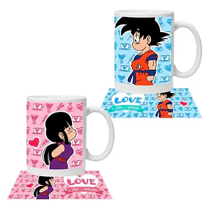 Pack Tazones Amor Dbz Goku Y Milk Love Grafimax