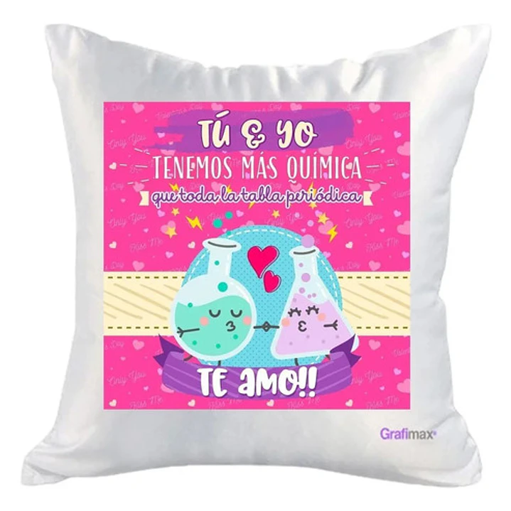 Cojín Blanco Felpa Tenemos Más Química 40x40 Grafimax 1