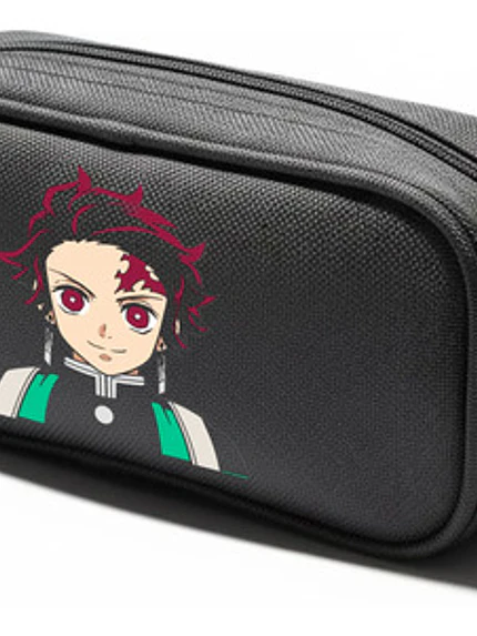 Estuche Cierre Kimetsu Tanjiro Kamado Anime Negro Grafimax 1