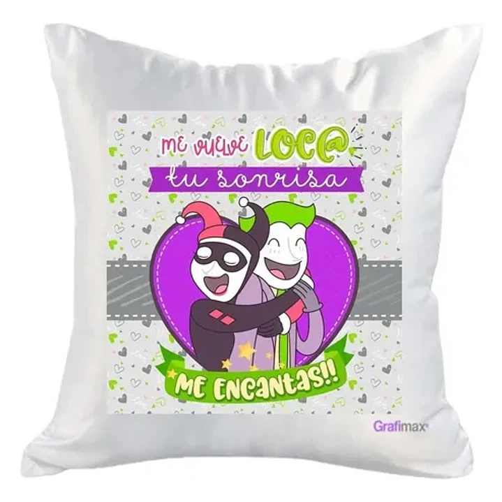Cojín Blanco Felpa Me Vuelve Loco Tu Sonrisa 40x40 Grafimax 1