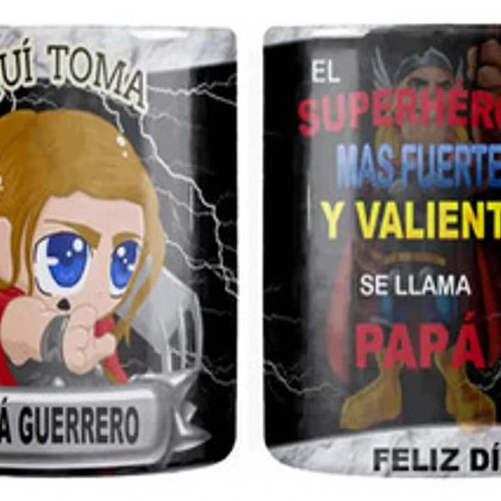 Tazón Día Del Padre Thor Papá Guerrero Grafimax 1