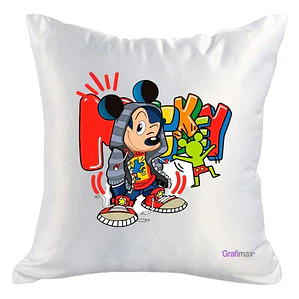 Cojín Blanco Felpa Mickey Mouse Grafitti 40x40 Grafimax