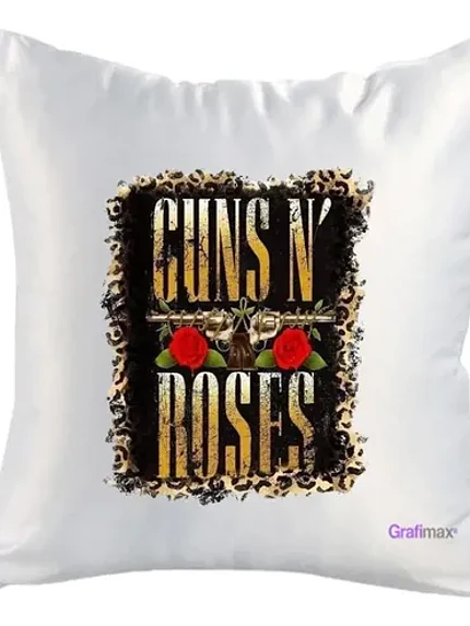 Cojín Blanco Felpa Guns N' Roses Musica 40x40 Grafimax 1