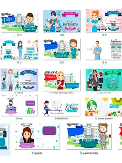 Pack 12 Tens Técnico Enfermería Enfermeras Doctor Grafimax 7