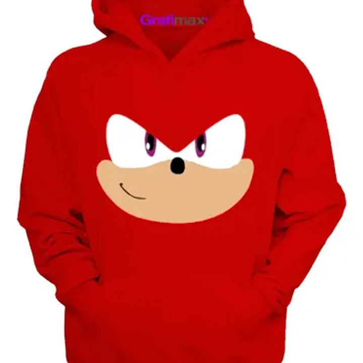 Polerón Knuckles Rojo Sonic  Capucha Grafimax 2