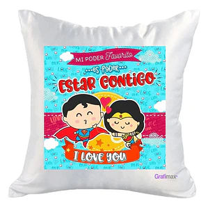 Cojín Blanco Felpa Mi Poder Favorito 40x40 Grafimax