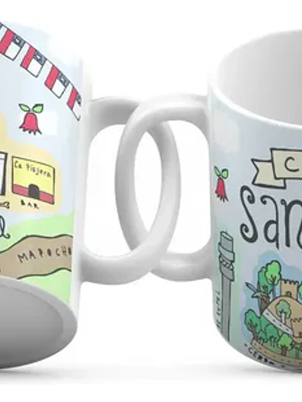 Tazón Santiago De Chile Regalo Merch Recuerdo Grafimax 1