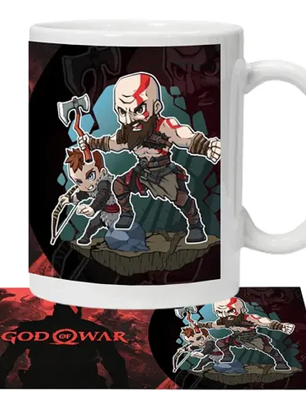 Tazón God Of War Kratos Y Atreus Video Juegos Grafimax 1