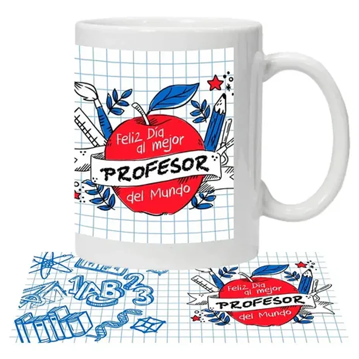 Tazón Profesor/a Feliz Día Al Mejor Profesor Grafimax 1