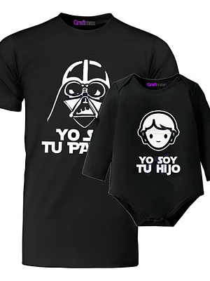 Polera Y Body Bebé Papá E Hijo Soy Tu Padre Pack Vader y Luke starwars -Grafimax