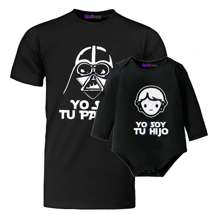 Polera Y Body Bebé Papá E Hijo Soy Tu Padre Pack Grafimax 4