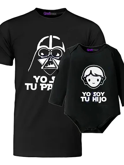 Polera Y Body Bebé Papá E Hijo Soy Tu Padre Pack Vader y Luke starwars -Grafimax 7