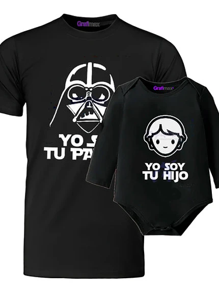 Polera Y Body Bebé Papá E Hijo Soy Tu Padre Pack Vader y Luke starwars -Grafimax 10