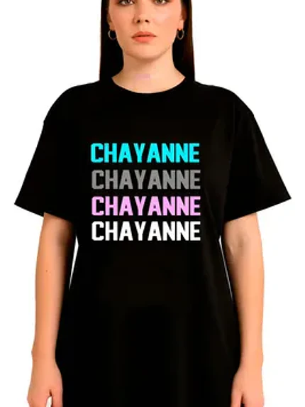 Polera Chayanne Letras Mujer Oversize Grafimax 1