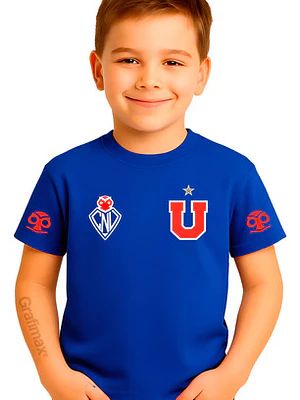 Polera Algodón Insignias Universidad De Chile Niño Grafimax