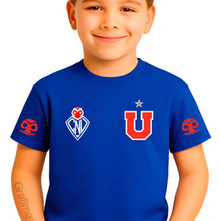 Polera Algodón Insignias Universidad De Chile Niño Grafimax 1