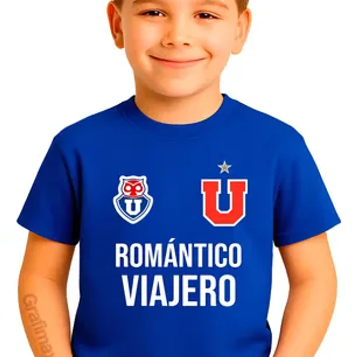 Polera Algodón Romantico Universidad De Chile Niño Grafimax 1