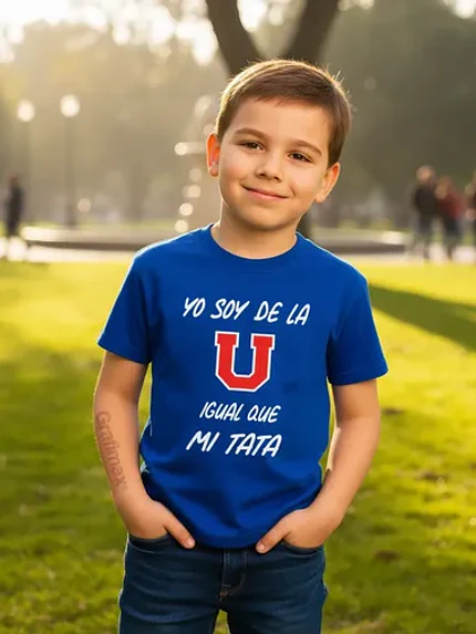 Polera Algodón Soy De La U Igual Que Mi Tata Niño Grafimax 1