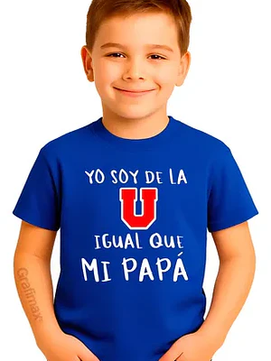 Polera Algodón Soy De La U Igual Que Mi Papá Niño Grafimax