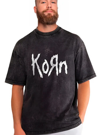 Polera Korn Metal Efecto Jeans Desgastada Grafimax 2