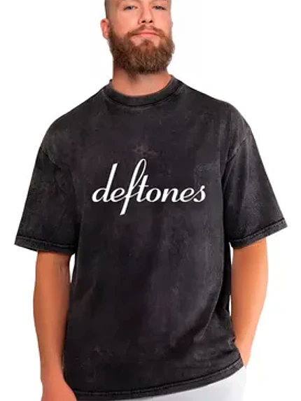 Polera Deftones Metal Efecto Jeans Desgastada Grafimax 9