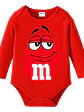 Body Bebe Pilucho M&m's Rojo Disfraz Halloween Grafimax - Miniatura 1