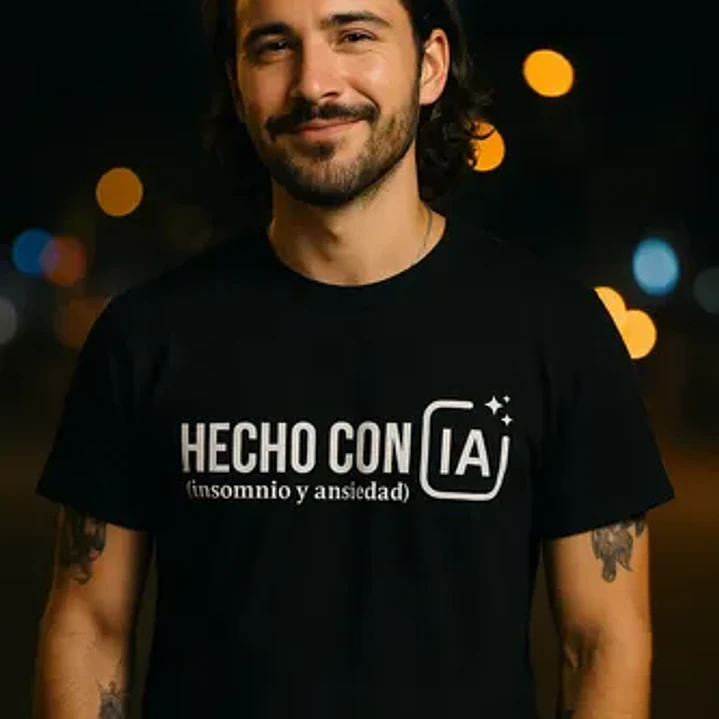 Polera Hecho Con Ia Insomnio Y Ansiedad Humor Grafimax 1