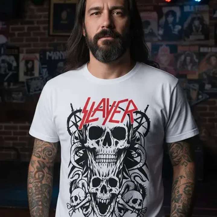 Polera Slayer Calaveras Trash Metal Rock Grafimax 1