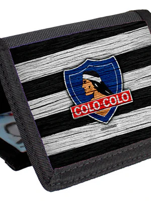 Billetera Tarjetero Colo Colo Futbol Velcro Negra  Unisex